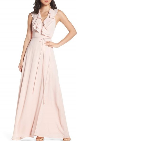 Wayf Dresses & Skirts - NEW WAYF The Riley Lace-up Back Wrap Evening Dress